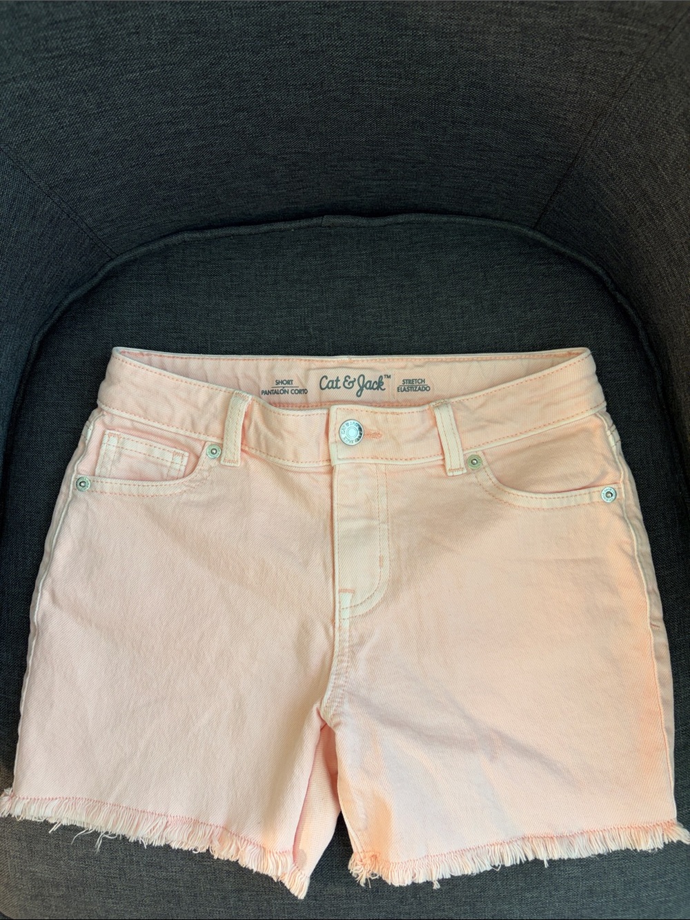 Cat & Jack Light Pink Frayed Hem Women's Denim Shorts. Never used.